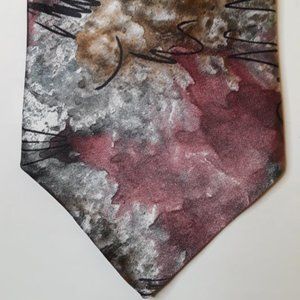 CAMDEN COURT - 100% POLYESTER NECKTIE - ABSTRACT MULTI-COLORS